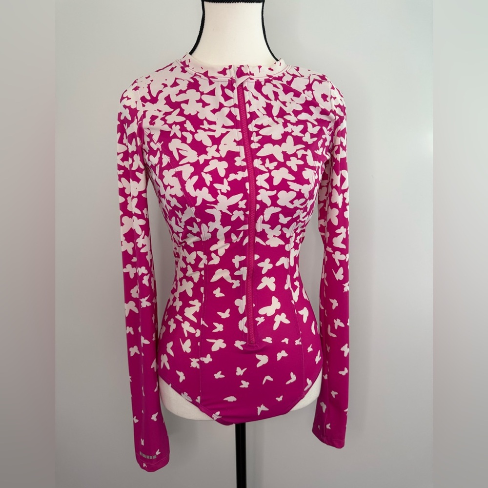 Mott50 Pink and White SPF 50 Bathing Suit